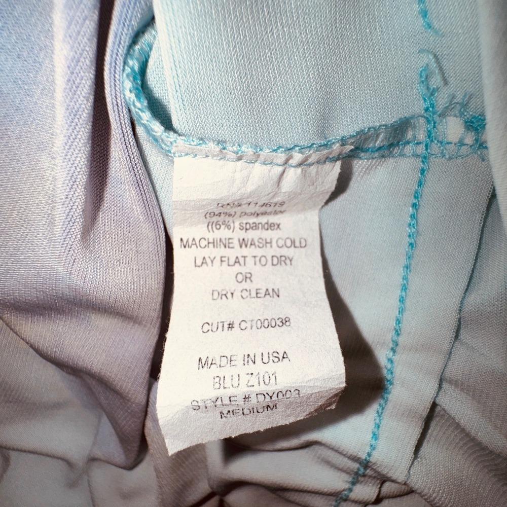 Vintage Y2K Rose Blue Floral V-Neck Midi Dress Medium Boho Beach Church Party - Picture 5 of 6